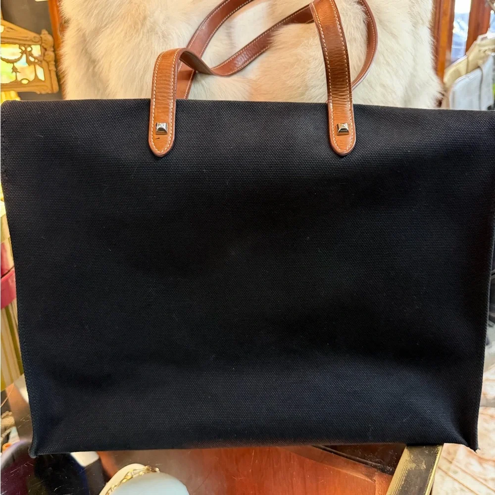 Hermes Black Tote with Tan Handles - Picture 7 of 12